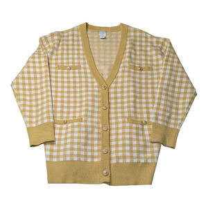 Joie -Cardigan - Tan Gold With Gold Lion Buttons - Size Large - Great Condition